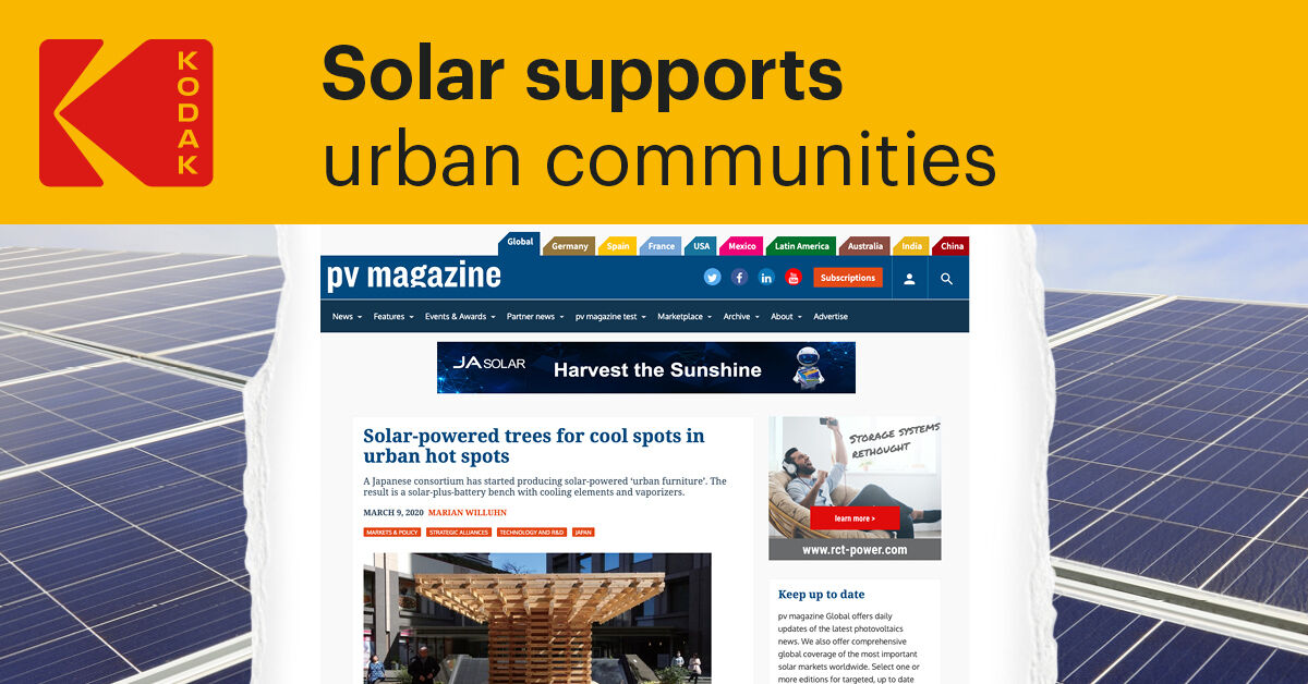 KodakSolarZA's tweet image. Learn about this solar-powered urban furniture in Japan! The #PV benches offer shade and cooling water vapour for the urban community on warmer days. bit.ly/2W40ee4

#UrbanSolar