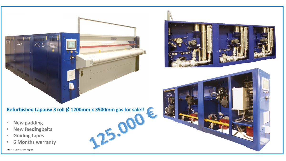 Lapauw_Int's tweet photo. Several new, and refurbished Lapauw machines for sale now, directly from the supplier with factory warranty!! #laundry #sales #lapauw Contact us for more information!! brecht.gaillez@lapauw.be https://t.co/pWbwzC65my