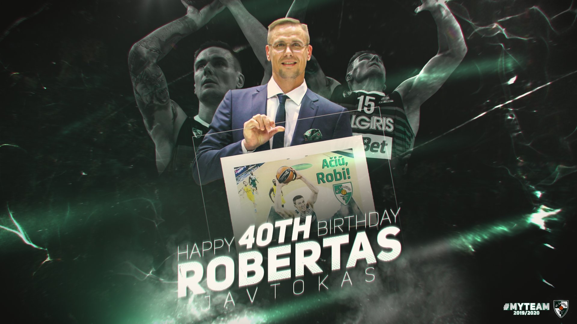 The big 40! Happy Birthday to the legendary Zalgiris player and team\s sports director Robertas Javtokas! 