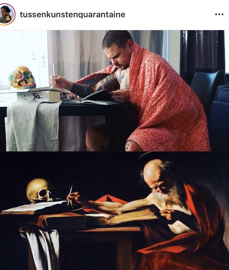 Preciosa iniciativa cultural. Los museos holandeses invitan a imitar obras maestras de la pintura. La cuenta en Instagram es ésta instagram.com/tussenkunstenq…