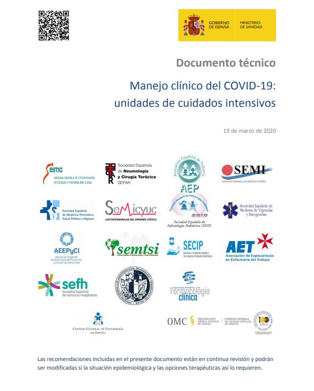 sefh_'s tweet photo. Nuevos documentos técnicos de @sanidadgob para el manejo clínico del #COVID19 - 19 marzo 2020 -
(participación de @sefh_)
🆕 Tratamiento médico: https://t.co/9J95ZzMU0k
🆕 Atención hospitalaria: https://t.co/TwDSm9G6kd
🆕 Unidades de Cuidados Intensivos: https://t.co/aakme4hBqW https://t.co/D5BJvNTyJ7