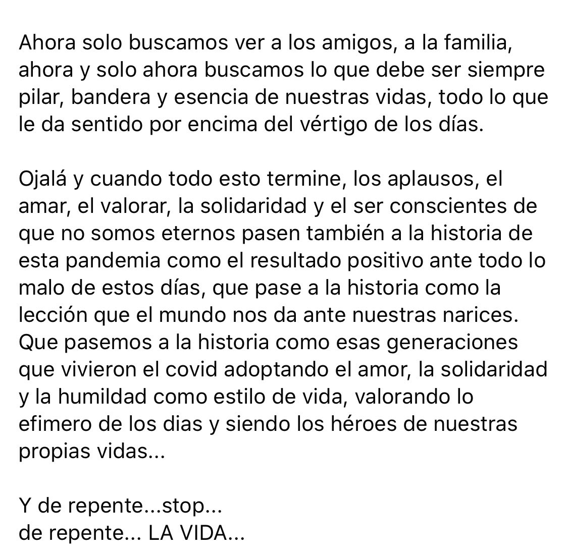 Y de repente... stop
de repente... LA VIDA...