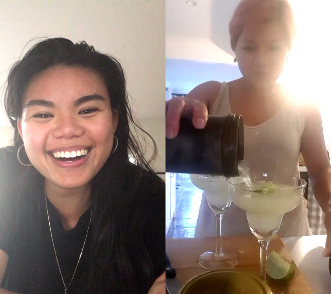 HuaEmilyy's tweet photo. Sneak peek into mum’s self-titled and self-imposed ‘Happy Hour Fridays,’ aka a great way to usher in the weekend indoors with a marg in hand. 

(She says that second glass is pour moi, but I’ve an inkling she’ll be drinking that too). 

Happy FriYAY everyone 🍸🍸. https://t.co/bATu5Ci4B8