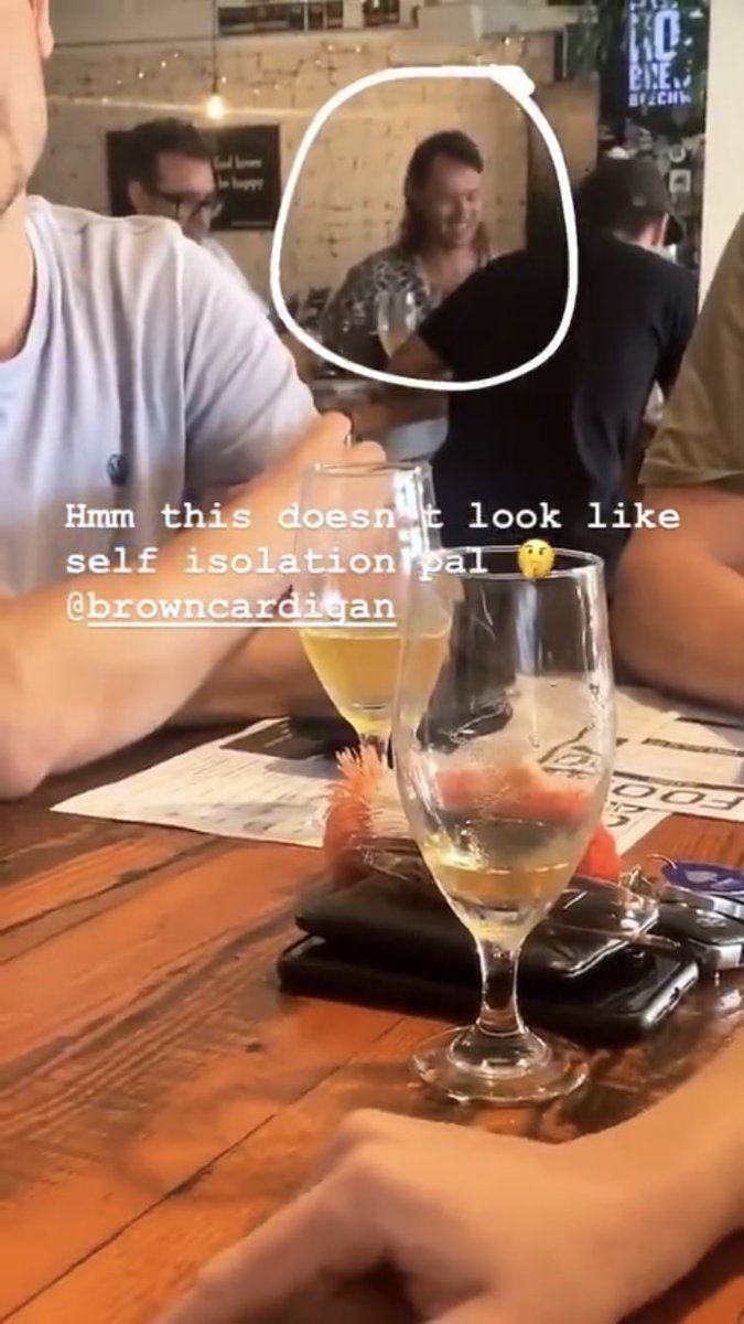 mattyhicks's tweet photo. Haven’t tweeted in a while. WTF is wrong this guy. 2 days ago returned from Bali and now he is out at at Bine Bar &amp; Dining, Gold Coast. #coronavirusau #CoronaVirusUpdate https://t.co/IQNdvq6Ahk