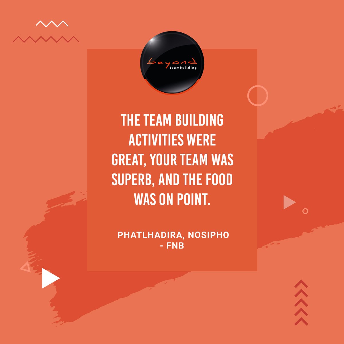 beyondteambuild's tweet image. #Testimonial #BEYONDTeambuilding #HISIDEGroup #takeyourteambeyond #teambuilding #teambuild #teamspirit #goteam