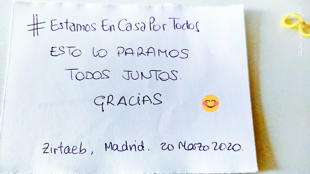 CasaEstamos's tweet photo. Escribe tu mensaje, tu nombre sin apellidos o inventado, tu ciudad y fecha... 

Envuelve ese papel con una goma, cuerda... Hazle una foto y súbela aquí junto con tu mensaje y el #EstamosEnCasaPorTodos.

Mensajes breves, nunca polémicos, siempre de ánimo... Te animas? Gracias 🌈❤️ https://t.co/h7EPBUrHra