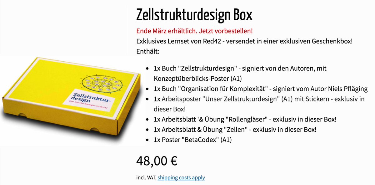 NielsPflaeging's tweet photo. Food for thought.
Die Buchläden mögen geschlossen sein - der @RedForty2-Webshop aber ist geöffnet. Wir versenden international.
https://t.co/vMi9bT7yyo #BetaCodex #UltimateChangemakerBox #ZellstrukturdesignBox #Zellstrukturdesign https://t.co/4oVn6BzXPL