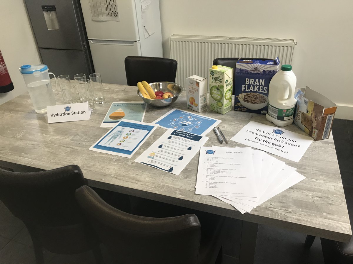 NHC_Grainger's tweet photo. Today is the final day of #nutritionandhydrationweek 

We are providing education and resources on the importance of staying hydrated, and a quiz to test our knowledge😅

A 'Hydration Station' has been set up for us to top up on our daily water intake 🥤

#weareNHC @Northern_HC https://t.co/RSQSsHy4jT