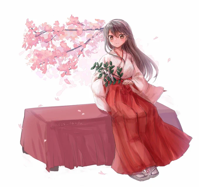 玉串持ってる巫女榛名!です!
巫女金剛四姉妹全員描けました!統一感無いですが!
やっぱり榛名が描くの一番苦手です…
#艦これ 