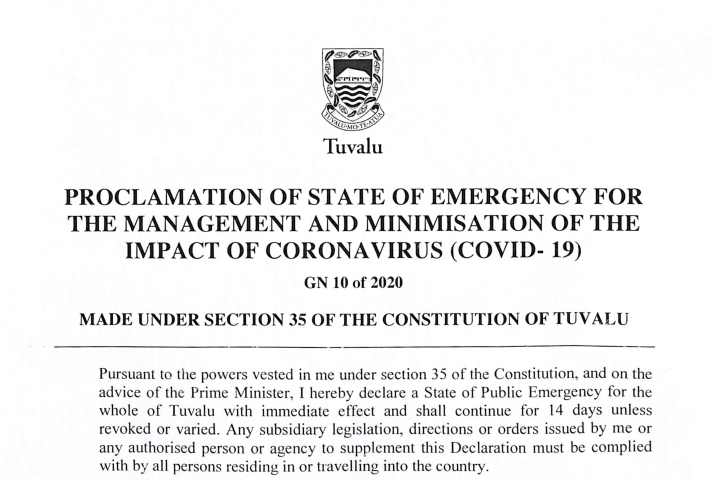 Tuvalu Government (@tuvalugov) on Twitter photo <a href="/TuvaluGov/">Tuvalu Government</a> declares State Of Emergency in response to the coronavirus pandemic. <a href="/niuslady/">Silafaga Lalua</a> <a href="/TuvaluPM/">Hon. Kausea Natano</a> <a href="/JamieTahana/">Jamie Tahana</a> <a href="/MsKateLyons/">Kate Lyons</a> <a href="/PacIsNewsAssn/">PINA</a> <a href="/TuvaluGov/">Tuvalu Government</a> declares State Of Emergency in response to the coronavirus pandemic. <a href="/niuslady/">Silafaga Lalua</a> <a href="/TuvaluPM/">Hon. Kausea Natano</a> <a href="/JamieTahana/">Jamie Tahana</a> <a href="/MsKateLyons/">Kate Lyons</a> <a href="/PacIsNewsAssn/">PINA</a>