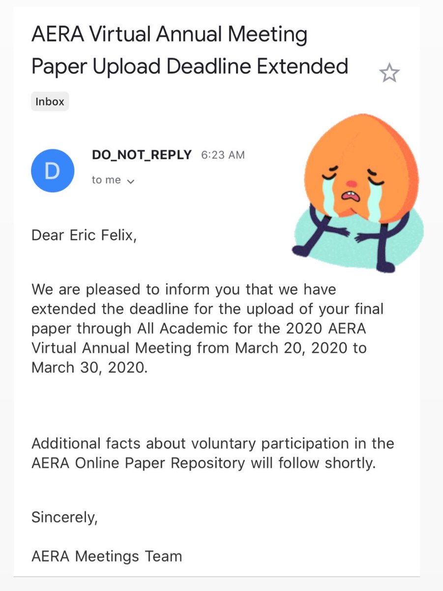 EriqFelix's tweet photo. ::Checks calendar::
Oh... today is March 20th.
#VirtualAERA got chill, it’s Friday. https://t.co/SiGNwZQ5xI
