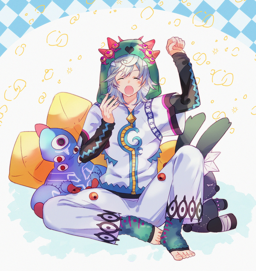 「あろけるくんのパジャマ～ 」|かまどのイラスト