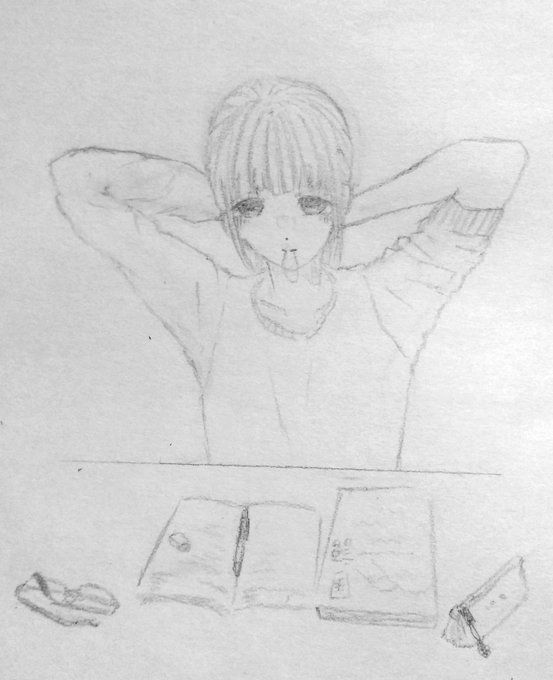 勉強 
#お絵描き #イラスト 