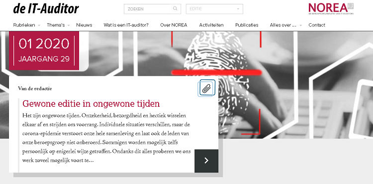Aflevering 1/2020 van deITauditor.nl staat online: Gewone editie in ongewone tijden