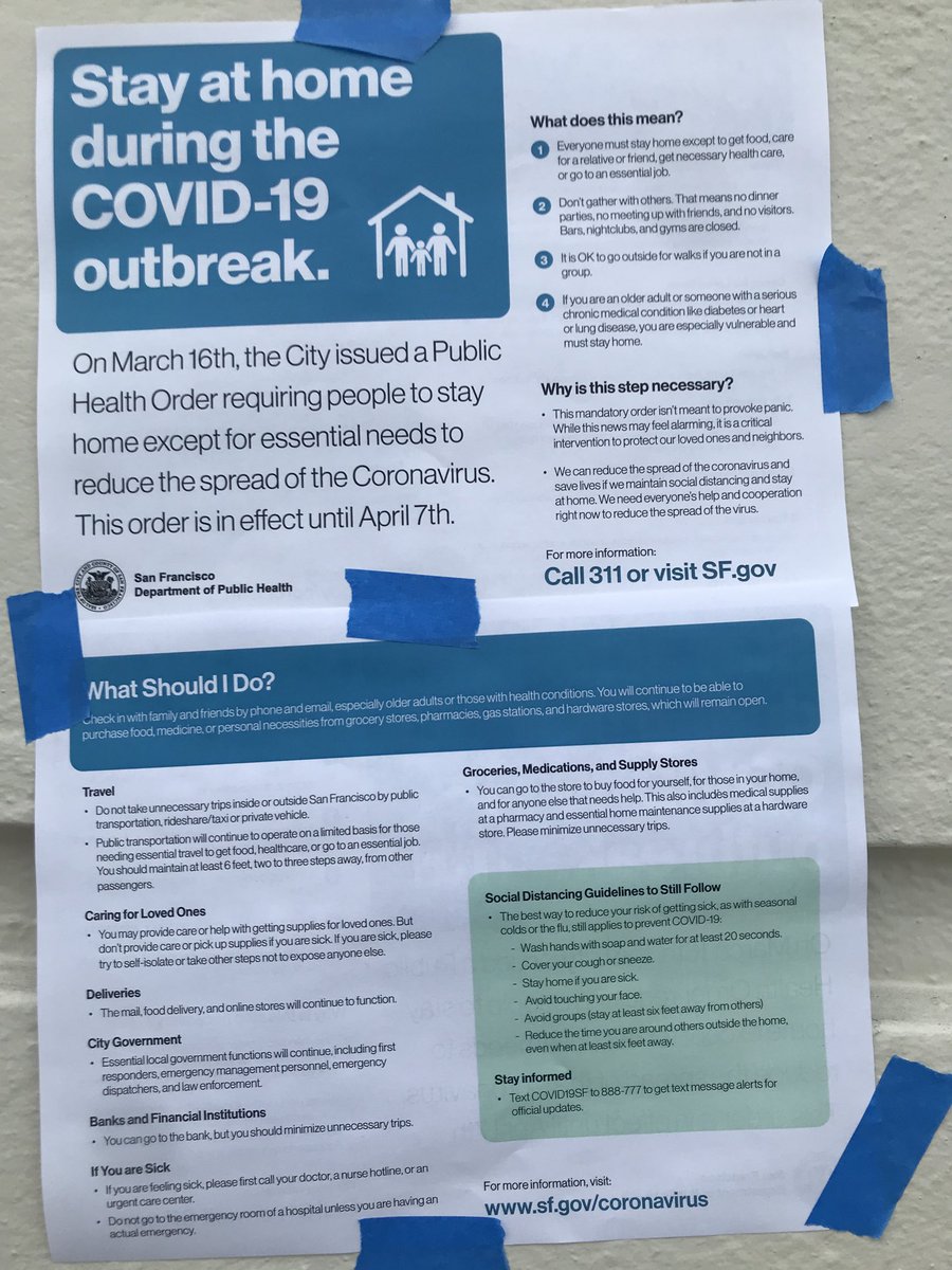 EndangeredTxtls's tweet photo. San Francisco Bay Area officials issue Public Health Orders - Great work keeping community, neighborhoods &amp; businesses w/ info Order extended to all of California #stayathome https://t.co/mmnyB4QaKg