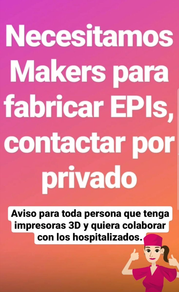 carmenpl2012's tweet photo. @ConsejoInfUMA en el canal d Telegram, Makers Coronavirus. Vais a uniros los q tengáis impresoras 3d?? https://t.co/jp2L2vAWcD