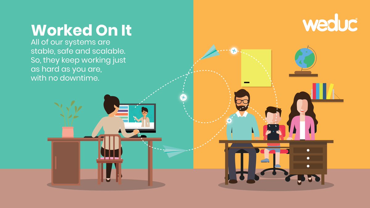 WeducUK's tweet image. We are working tirelessly to get new schools up and running on Weduc Essentials for FREE and to make sure that the system never fails you. 

Weduc is stable, safe and scalable. So you can have peace of mind knowing that it will be working just as hard as you are. 
#SBM #SLT