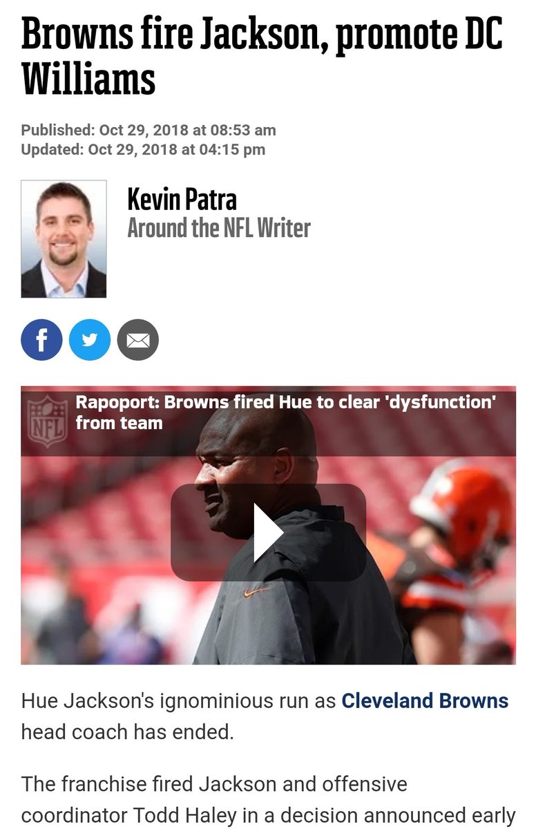Tyrod Taylor was sacked 13 times in about 2.5 games, stuck in an offense with a head coach who didn't know what to do with him and no talent around him. Surprise, they fired Hue Jackson later on. Injured in the third game, Taylor lost the job to No. 1 pick Baker Mayfield.