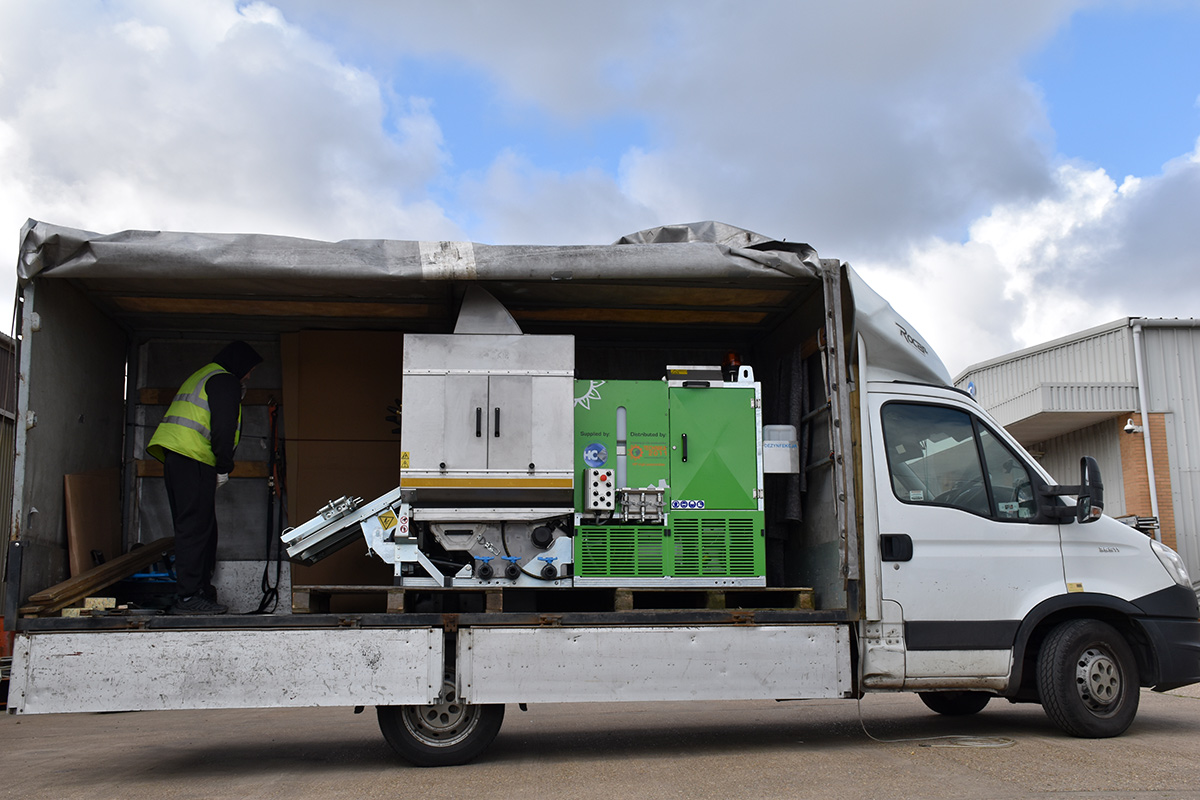 Hughcrane's tweet photo. Another project completed and on its way to our customer in Europe. A bespoke automated #bincleaningmachine complete with bin #disinfection equipment https://t.co/vFn1hLvOSy
