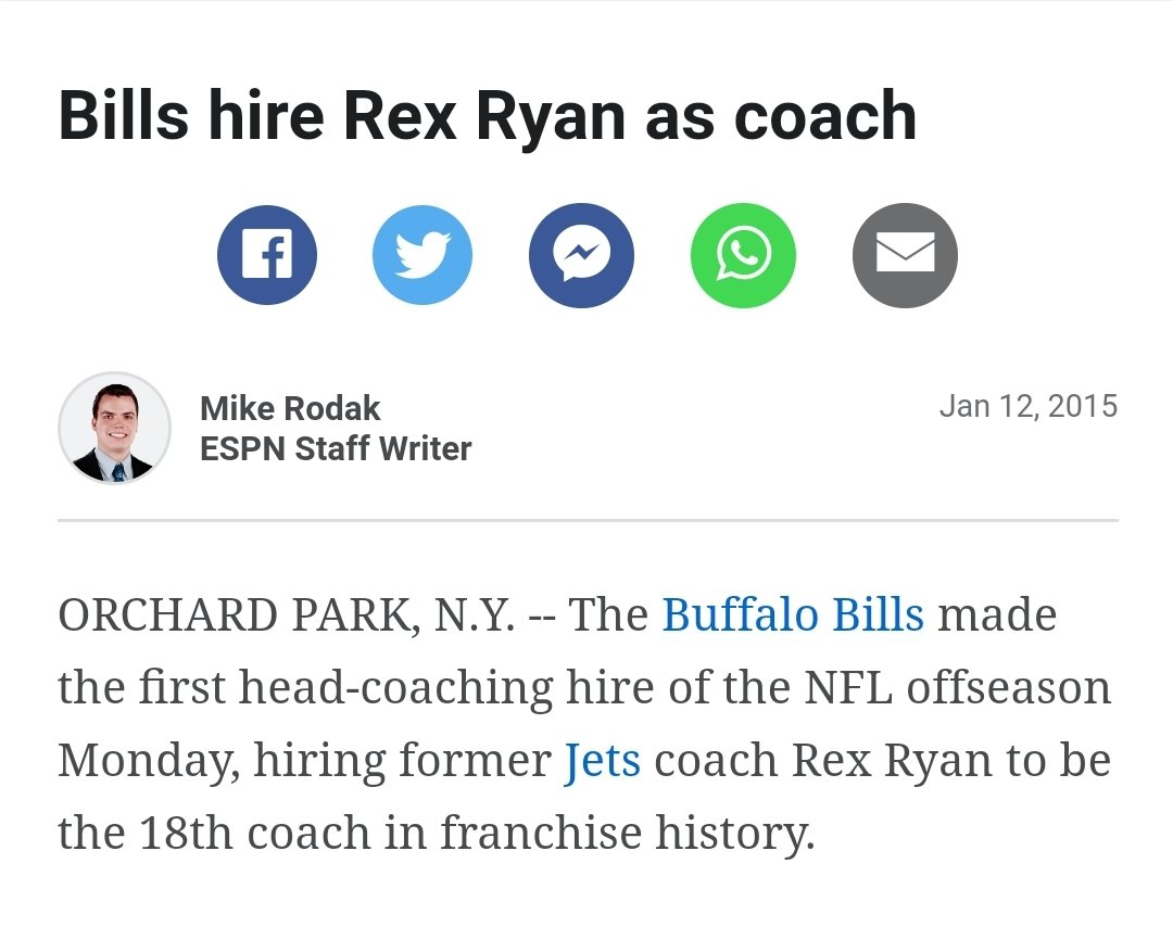 He went to the Bills in free agency, winning the quarterback competition and entering the season as the starter, with defensive-minded Rex Ryan as his head coach