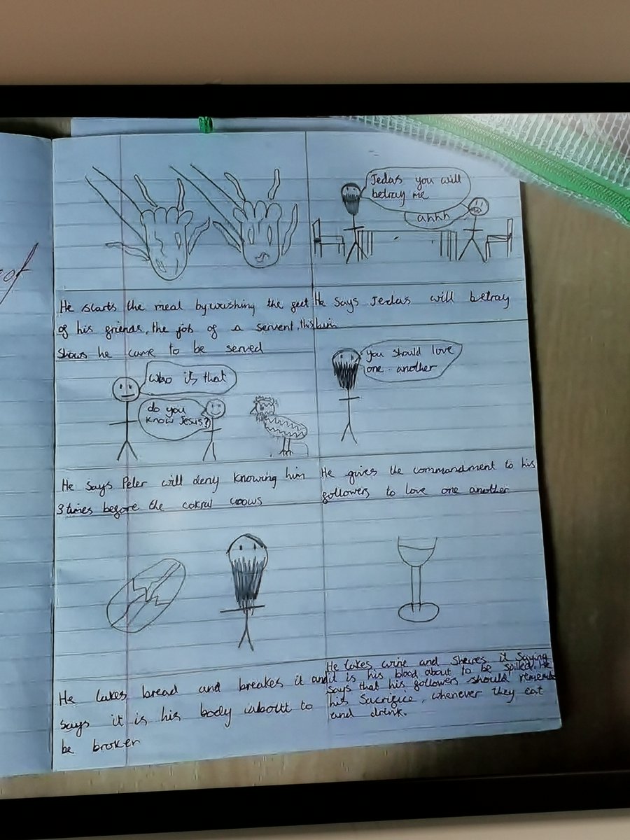 Tormead_RS's tweet photo. Y7 demonstrate their artistic flair and capacity to assess the salient points of a narrative by story-boarding the "Last Supper". #HPLedu https://t.co/PBytmu8ze1