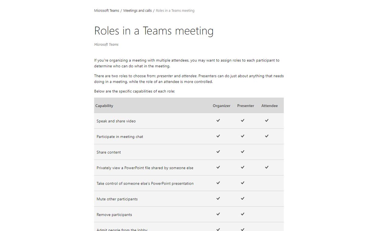 I've had many questions about managing Teacher/Student roles in a #MicrosoftTeams meeting (who can mute, who can boot, etc.)

I am reposting this useful article.  Bookmark and share with your schools #RemoteLearning #DistanceLearning #edtech

🔗 aka.ms/teamsmeetingro…