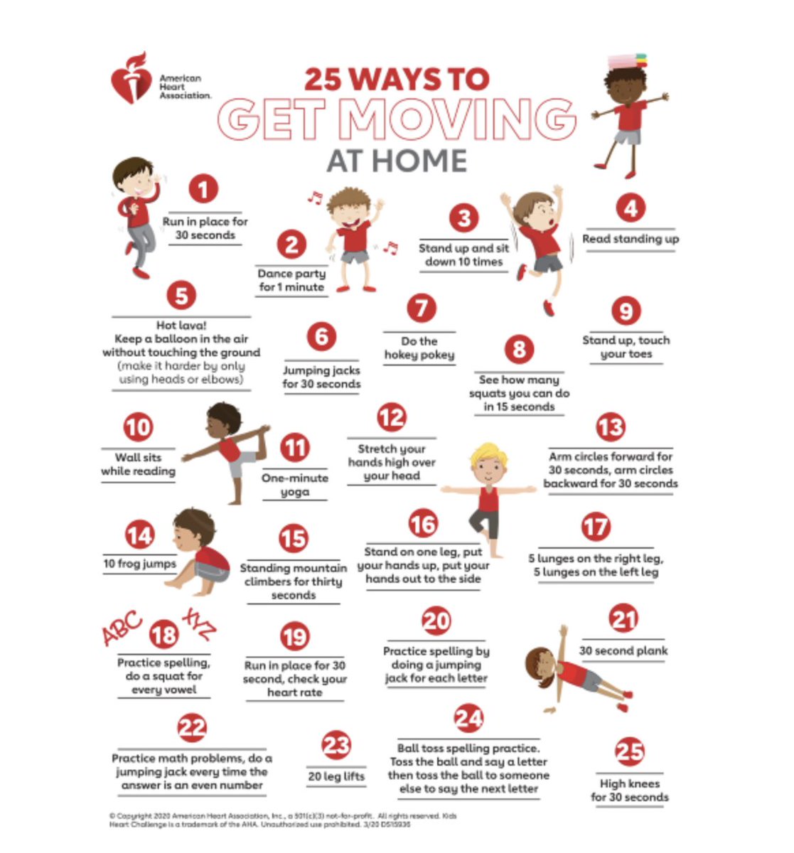 GKBDistrict's tweet photo. It can be hard to find ways to stay active while stuck inside the house all day. Here are 25 ways to keep moving even while you're at home! https://t.co/nviBzA7ost