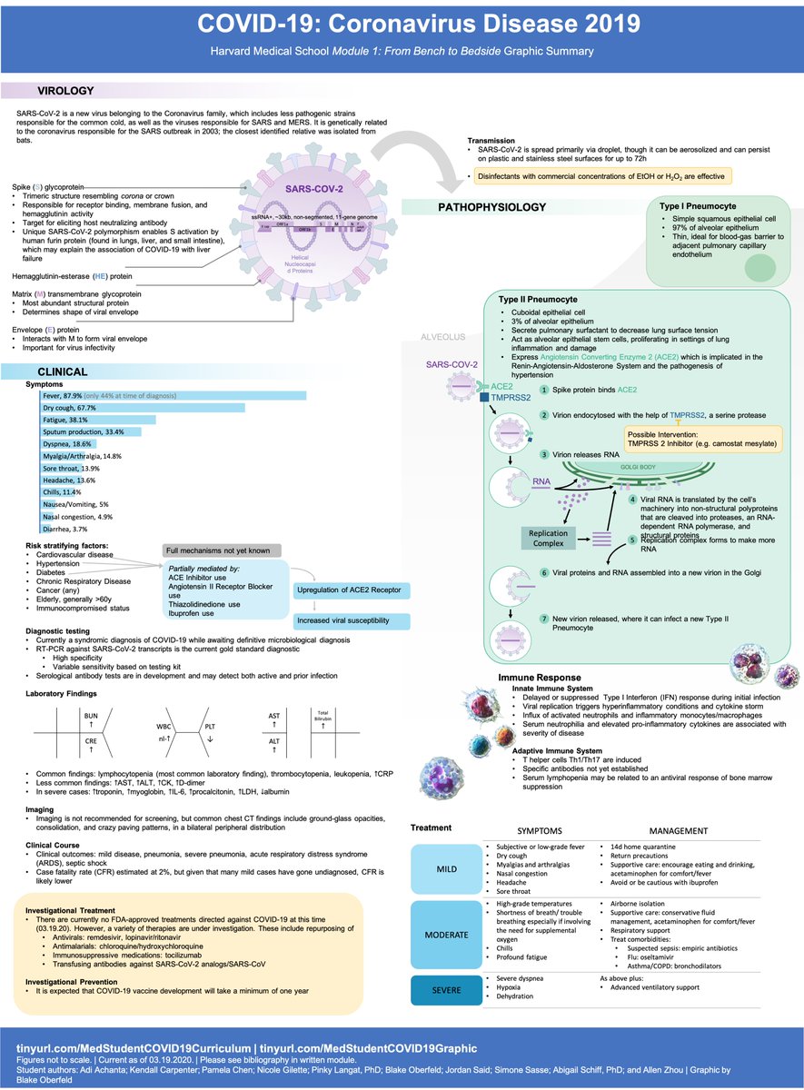 I am excited to announce a COVID-19 curriculum put together by Harvard Medical School students, ft basic science, epidemiology, clinical management, testing, vaccines, and more!

tinyurl.com/MedStudentCOVI…

#covid19 #medtwitter #hms #MedStudentTwitter