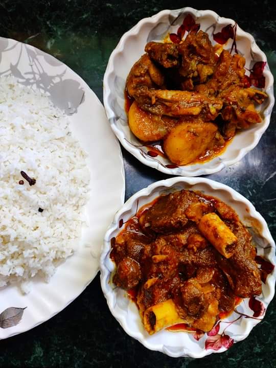 124. Prepared by Wife.  #Polao  #Mutton_Kosha  #Chicken  #FridayLunch  #HomeFood #Food 