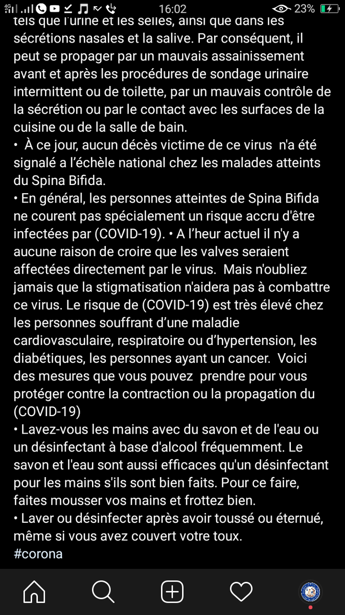 C'est une période difficile vu l’ampleur que prend la propagation du coronavirus (#COVID19)  a l’échèle national et international. Nous comprenons que beaucoup de malades atteints du #SpinaBifida peuvent avoir des craintes ou des inquiétudes au sujet de leur propre santé