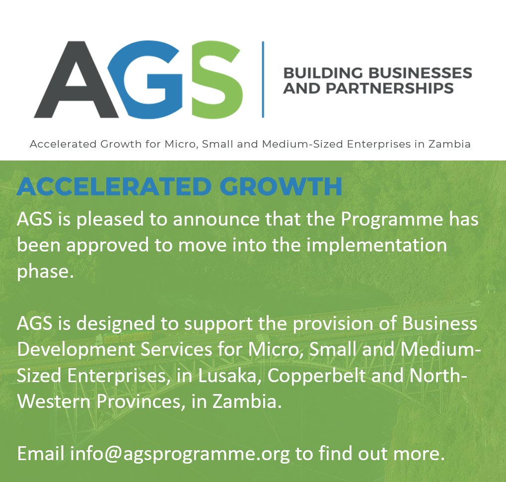 AGSZambia's tweet photo. #zambia #goodnews #positivity #growth #msmes #microenterprises #smallbusiness #mediumsized #GRZ #mcti #Finland https://t.co/hPz7RNEVg1