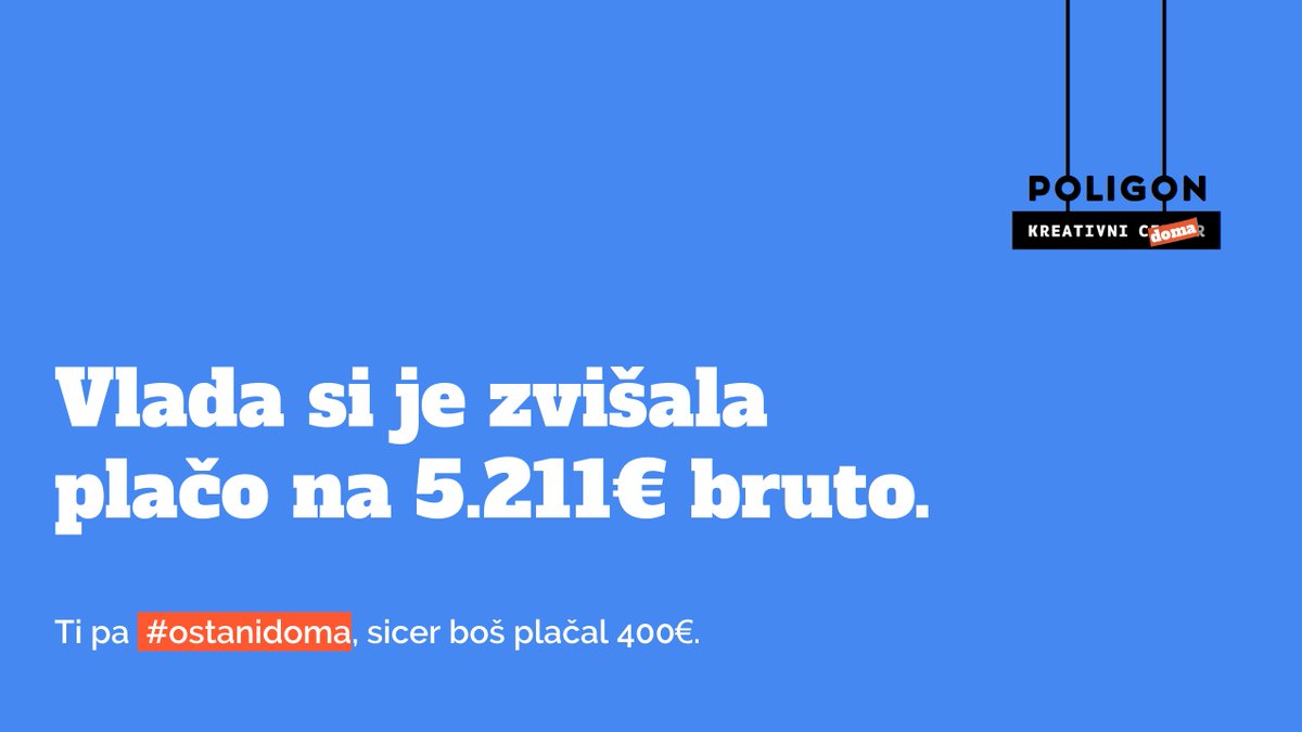 #ostanidoma, sicer lahko plačaš 400€.