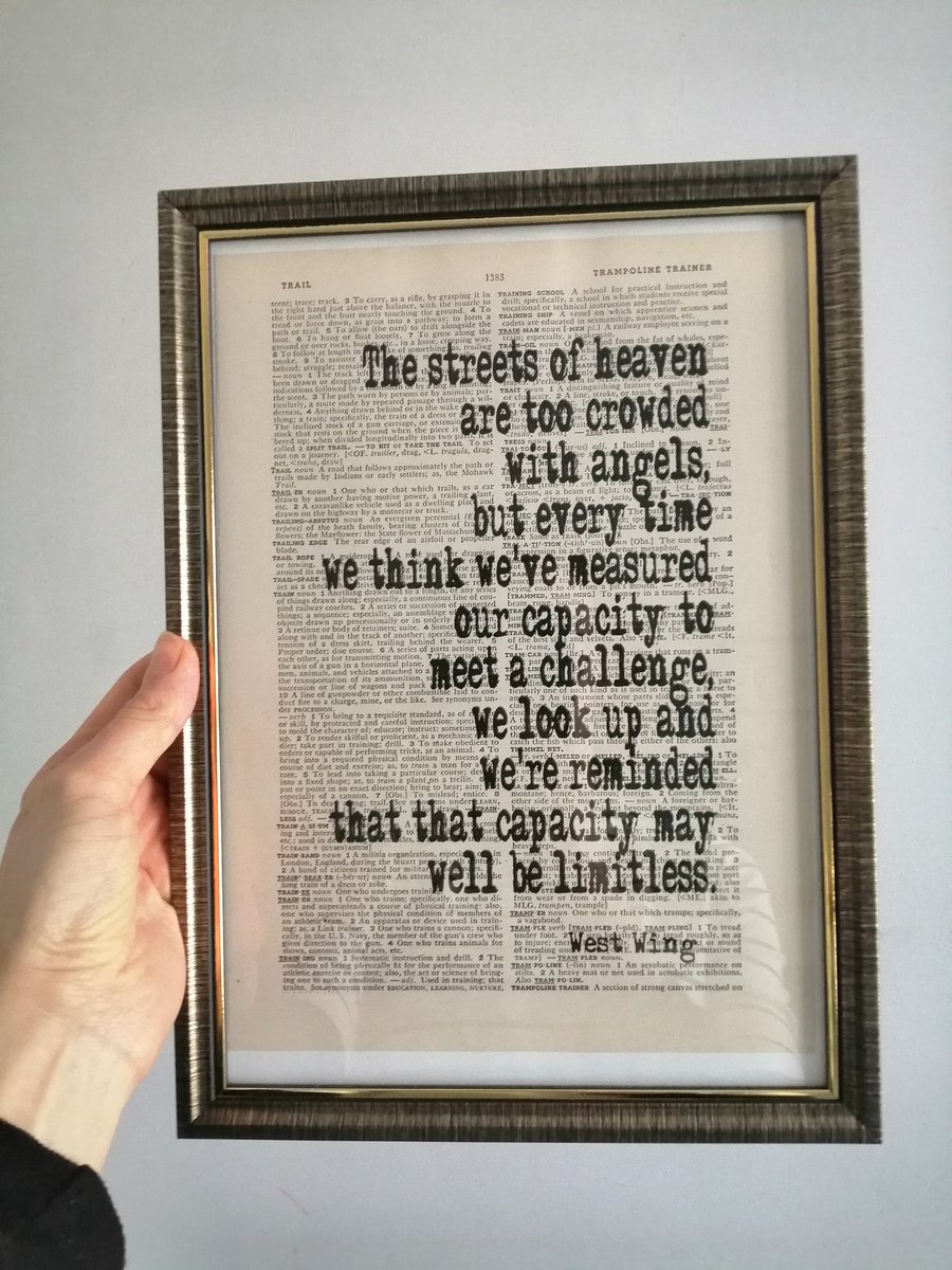 allthingsdrama's tweet image. Just caught sight of this in our bedroom and reading it, thinking of the current #Covid_19 situation, it made my heart thump. Thanks Aaron Sorkin, @WestWingWeekly and all other #wingnuts ❤️ "Our capacity to meet a challenge... may well be limitless" ❤️