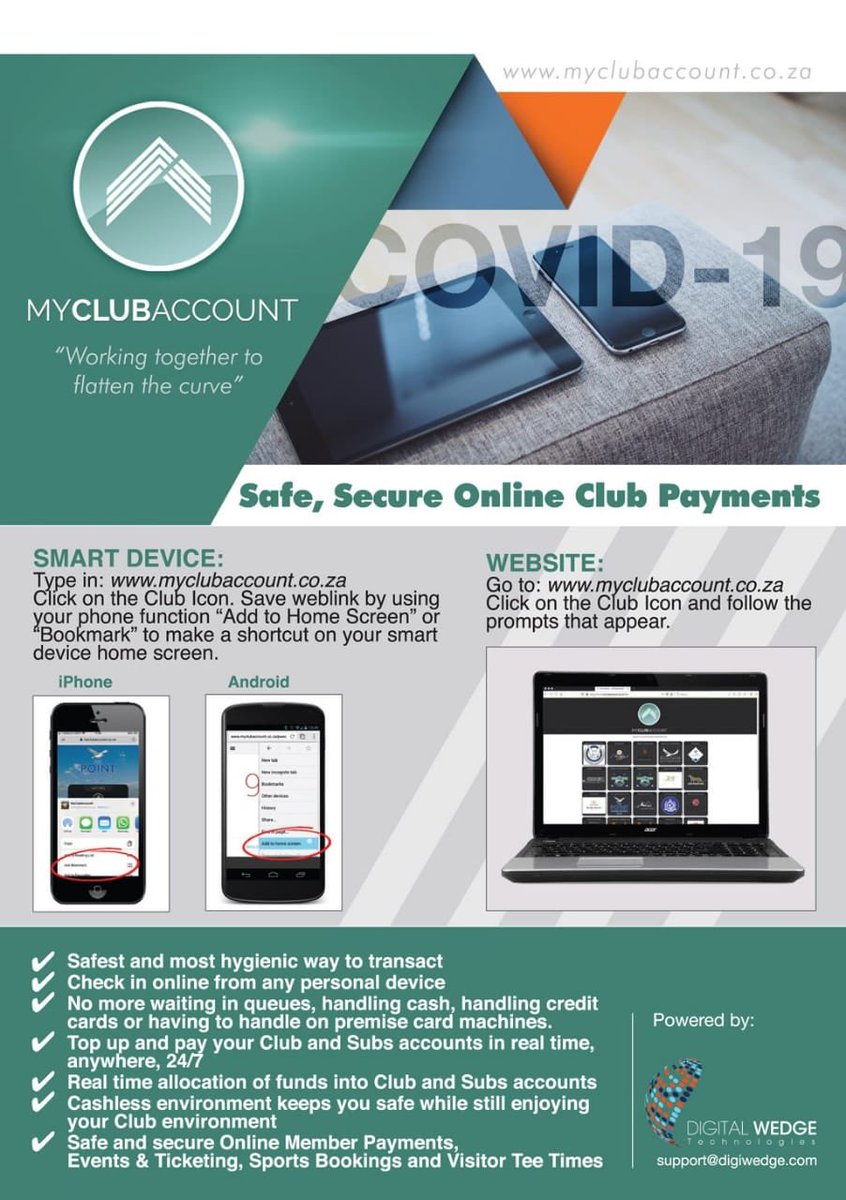 We are doing everything in our power to keep White River Country Club a safe and enjoyable facility. We recommend that you make use of our online booking and payment system to minimize the use of cash and credit cards. #StaySafe