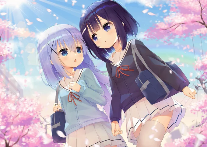 登校日(フユ&amp;チノ)
#ごちうさ🐰 