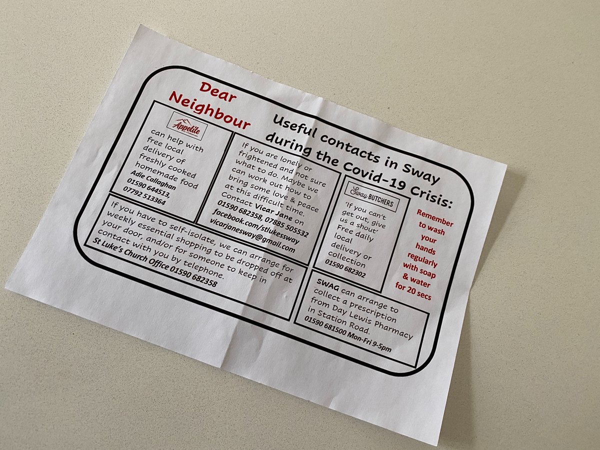 Fantastic #community spirit in the #village, which we are very much supporting #thankyou @Swaybutchers @AppetiteKitchen <a href="/stlukessway/">St Luke's Church</a> <a href="/Sway_New_Forest/">Sway</a> <a href="/Sway_PC/">Sway Parish Council</a> <a href="/NewForestMarque/">New Forest Marque</a> <a href="/PBFSLtd/">Budgens @ PBFS Ltd</a>