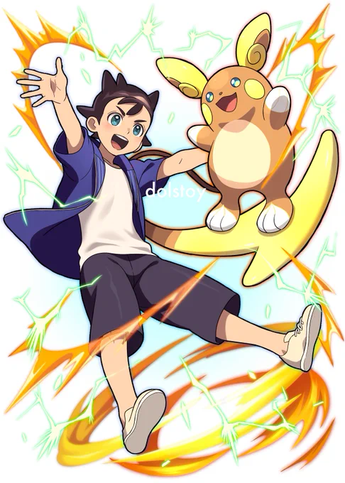 >お題 ⚡️とpkmn キャラ指定がなかったので思いつきで描きました…!個人的に似合いそうな子を選んでみました!お題ありがとうございました!! 