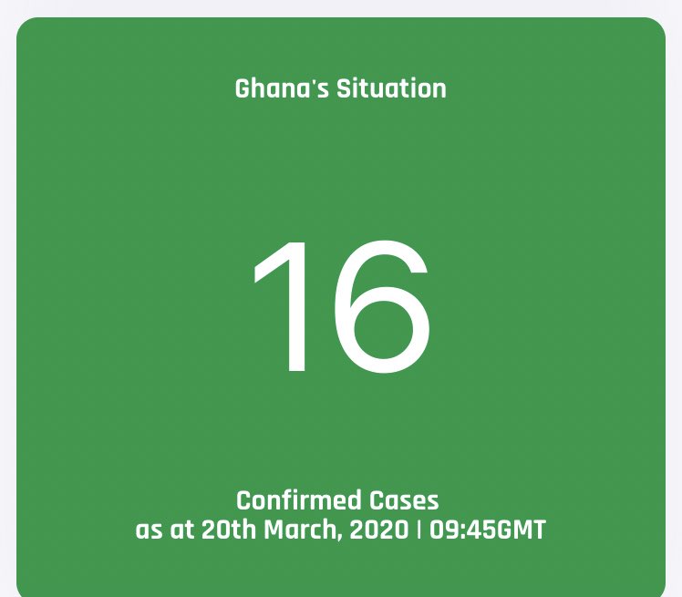 GSMA_Official's tweet photo. Ghana has  now confirmed 16 cases of Corona virus. #CoronaVirusUpdate https://t.co/BJ3rHPm1SG