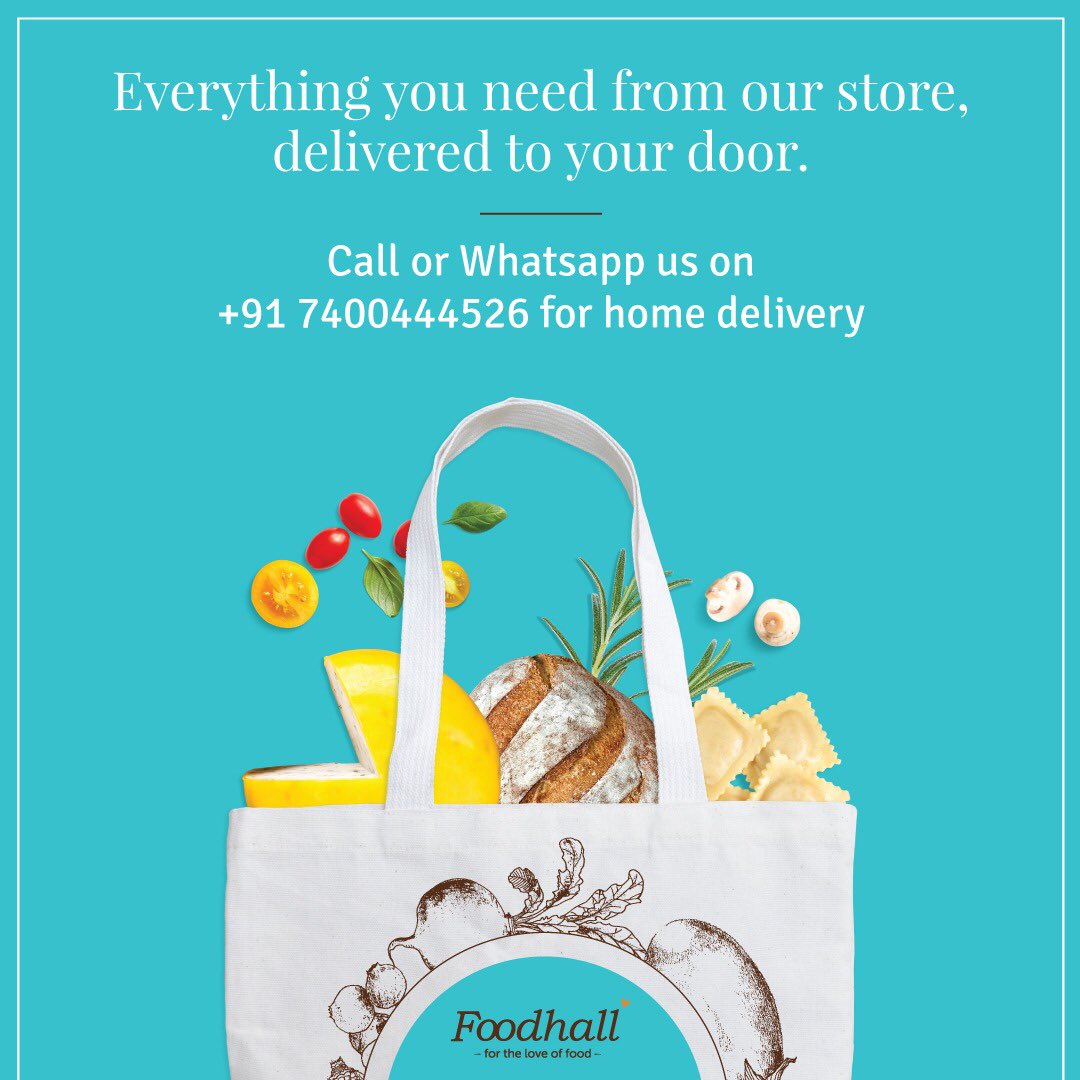 While your favourite retail centre is temporarily closed, we bring the Foodhall experience to your doorstep for all your essential grocery needs. Call or Whatsapp Foodhall on +91 7400444526 to place your orders. #VRcares #VRBengaluru #VirtuousRetail #safetyfirst #covid_19