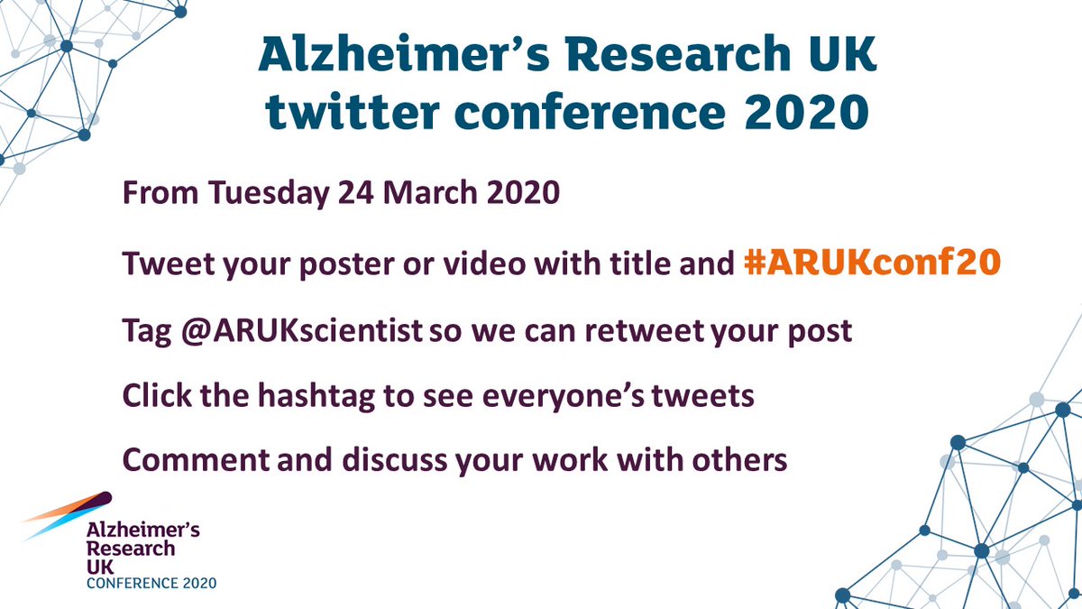 ARUKscientist's tweet image. Our conference is going virtual! Join in from Tuesday 24 by uploading your poster or a video of your presentation tagging @ARUKscientist and #ARUKconf20