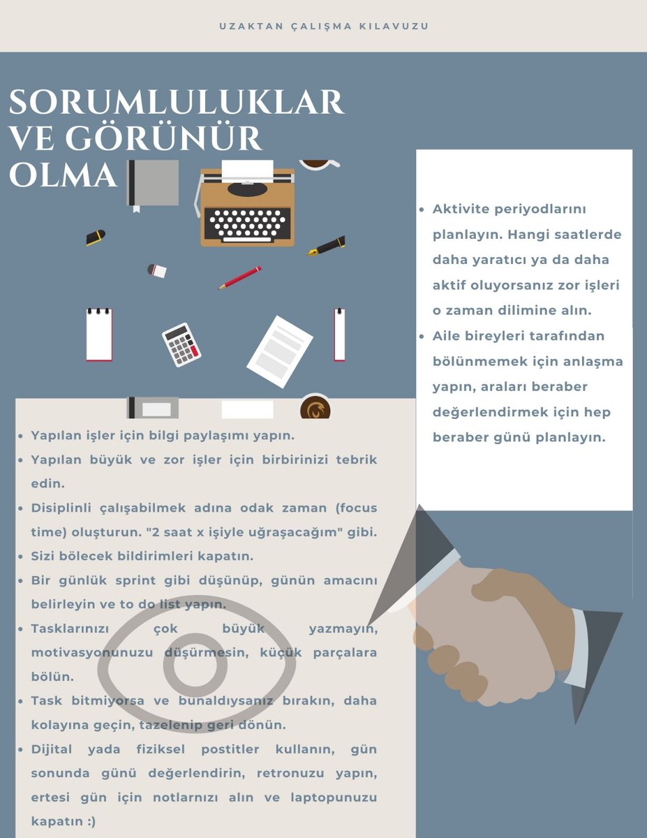 All4Agile's tweet photo. Tüm dünyada ve ülkemizde etkili olan Koronavirüs (Covid-19) nedeniyle aldığımız önlemler kapsamında birçoğumuz ofislerimizde çalışamıyoruz.
Uzaktan çalışmanın da zor yanlarını düşünüp bu süreçte;

"Uzaktan Çalışma Kılavuzu" hazırladık ve sizlerle de paylaşmak istedik.
#EvdeKal https://t.co/hH3w5nW4vP