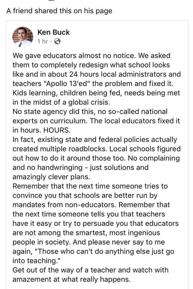 JoJneurophysio's tweet image. Let's not forget what our amazing #teachers are doing - pretty mind blowing when you think about it! For this, and for preparing to carry on looking after our kids while we carry on, we thank you 😊 #teachersareheroes #StrongerTogether