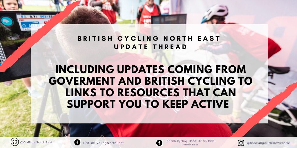 BC_NorthEast's tweet photo. 📣NORTH EAST BRITISH CYCLING UPDATE THREAD 📣
We are creating a thread below ⬇️ that will be updated regularly with news from @BritishCycling, Government and @Sport_England but also links to online training sessions, at home activities and loads more.
#TeamNorthEast #NETalent https://t.co/NAeJbkHxo5