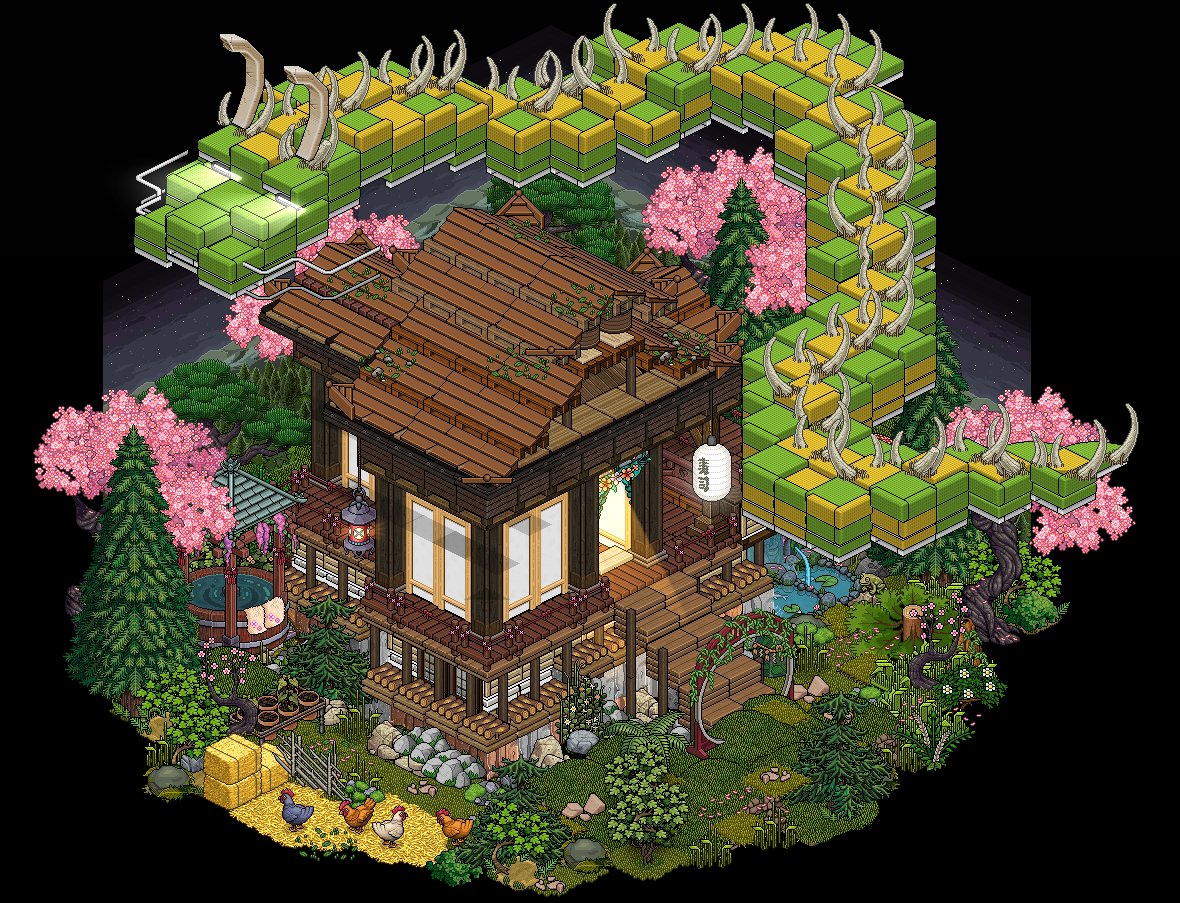 thereupon98's tweet photo. Ancient Japanese hut out and in, built on @habbocityfr @Habbo #habboretro #habboroom #habbocity #habbodragon #habboon @AdamKedman https://t.co/13sdMpvPNV