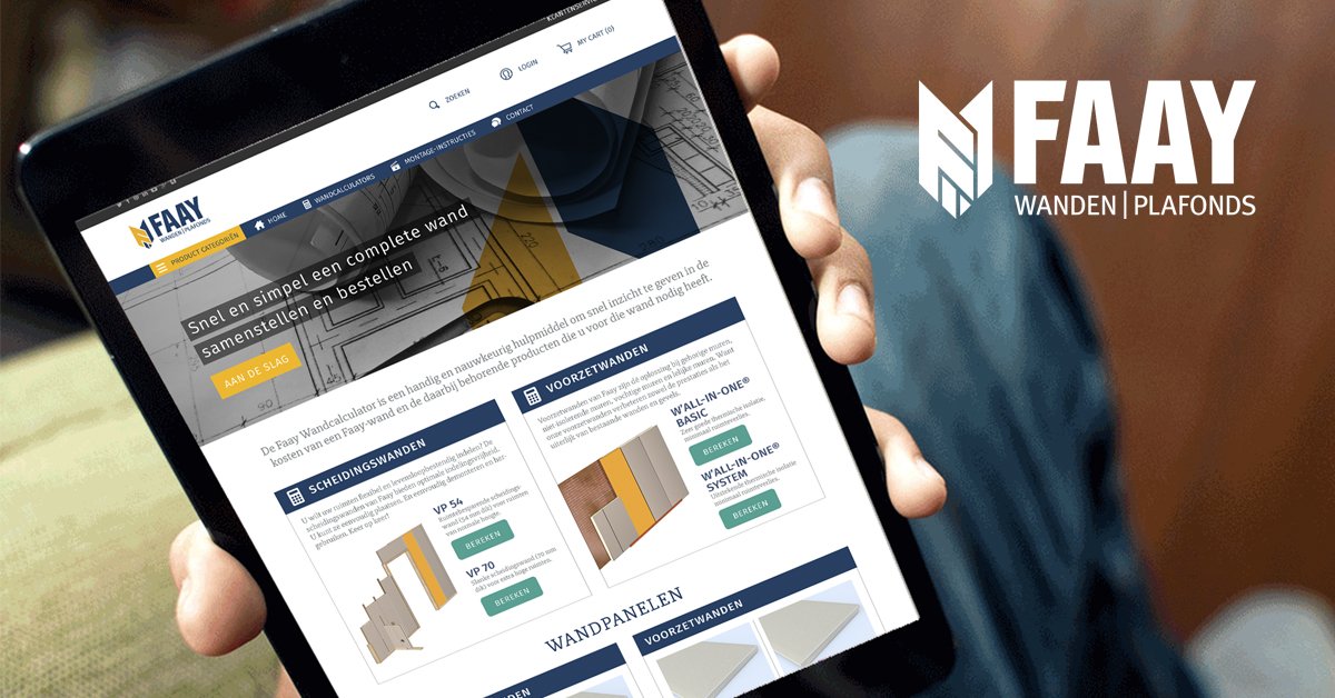 In de nieuwe Faay webshop vind je onze scheidingswanden en voorzetwanden met alle benodigde (hulp)materialen zoals lijmen, plinten, etc. Een wand bestellen is nog nooit zo eenvoudig geweest. 
Probeer het zelf. Ga snel naar hubs.ly/H0nKSkt0
