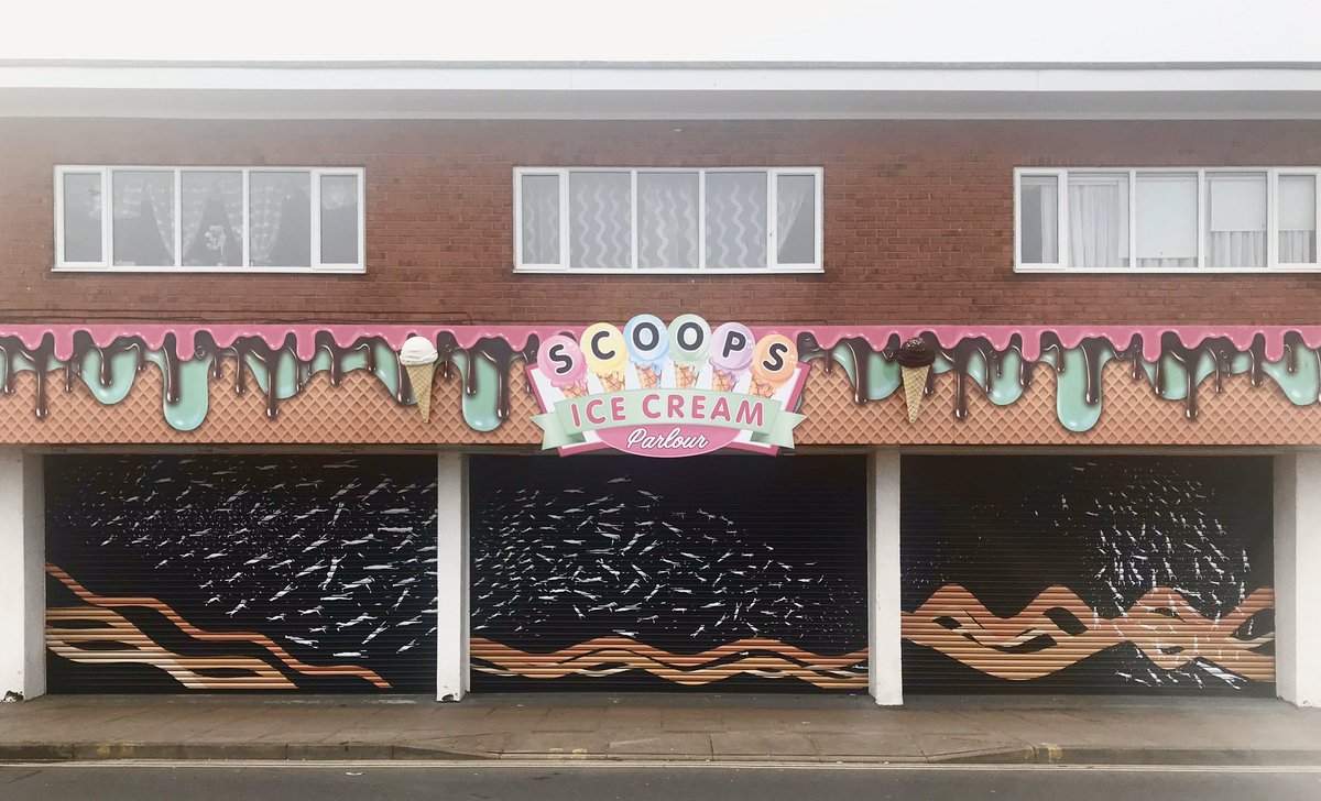 Latest shutter art on the North Prom, Cleethorpes titled ‘Human Murmuration’ by Annabel McCourt @Cutlimited . We love it, hope you do too.