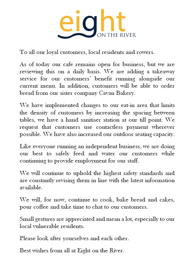 eightontheriver's tweet photo. #keepcalmandcarryon #inittogether #besafe #shoplocal #bread #breadorders #dailybread https://t.co/5MfkyIFEGn