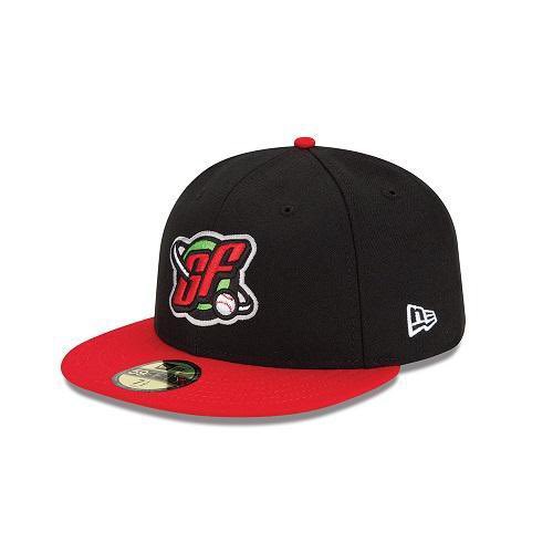 On-Field by  @gfvoyagers (Rookie, CHW)These are the on-field caps for the Voyagers. A sharp look with a futuristic vibe. The black goes well with the scarlet and neon green. A new find for me! And a pleasant surprise. The rookie leagues have some gems.  #HatADay