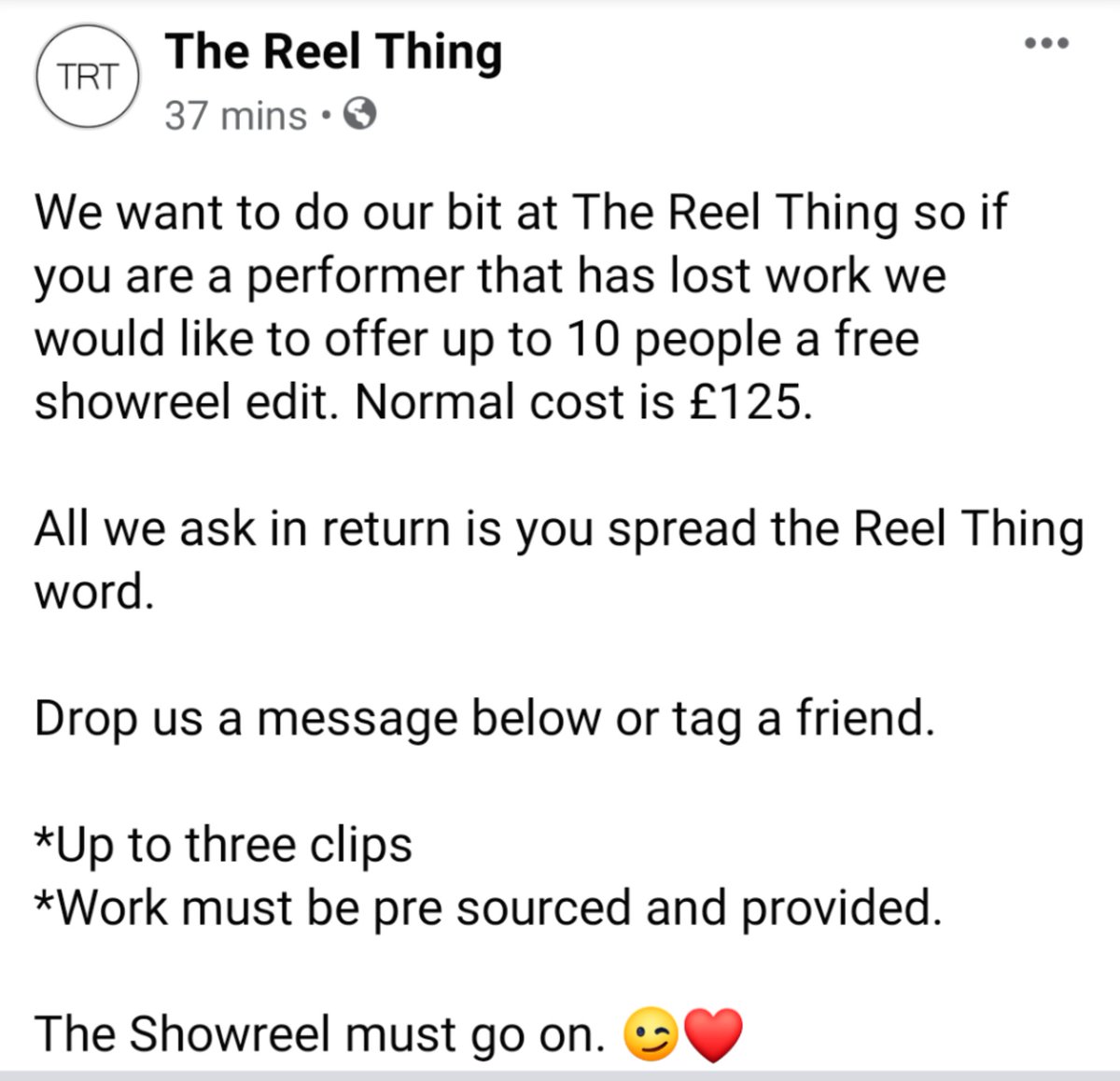 fredasgirl's tweet photo. Please share. Xx #TheShowreelMustGoOn #TheReelThing
https://t.co/fgrEfrW4mo https://t.co/DvoM8llA3g