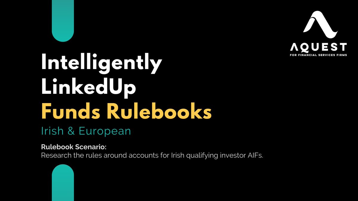 Intelligently LinkedUp Rulebooks - An example of how they work.

[LIVE DEMO] Researching rules for Irish qualifying investor AIFs done in minutes not days.

Full access to Intelligently LinkedUp Rulebooks with every Funds Masterclass subscription here: aquestacademy.com/p/fundsmasterc…